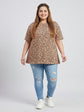 Pluswear Everyday Drop Shoulder Leopard Print A-Line Tshirt