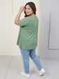 Pluswear Everyday Drop Shoulder PolySoft A-Line Tshirt (Hazel Green)