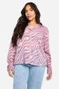 Plus Texture Details Sheer Shirt D4015