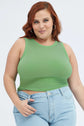 Plus Premium Ribbed Crop Tank Top(Mint Green)