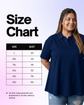 Pluswear Everyday Polo Collar A-Line Cotton Tshirt (Navy Blue)