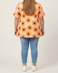 Pluswear Everyday Drop Shoulder Sunflower Yellow Print A-Line Tshirt