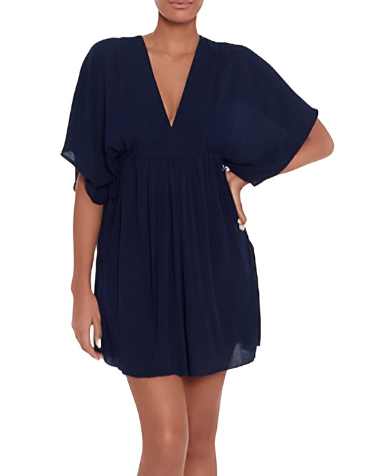 Plus Elastic Waist Slit Hem Sheer Cover Up D4003