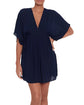 Plus Elastic Waist Slit Hem Sheer Cover Up D4003