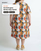 Pluswear Everyday Drop Shoulder Abstract Print Pocket A-Line Tshirt Dress