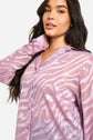 Plus Texture Details Sheer Shirt D4015