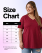 Pluswear Everyday V Neck A-Line Cotton Tshirt (Red)