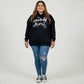 Pluswear Kaleshi Aurat Printed Oversized Pocket Fleece Hoodie (Black)