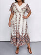 Plus Surplice Neck Floral Print Dress D2097