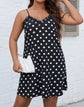 Plus Polka Dot Print Contrast Lace Cami Dress D388