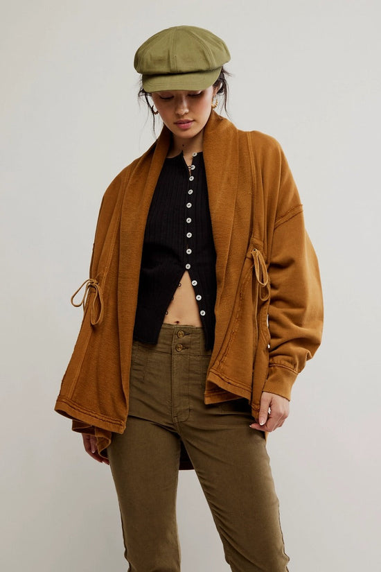 Plus Drawstring Waist Pocket Sweatshirt