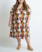 Pluswear Everyday Drop Shoulder Abstract Print Pocket A-Line Tshirt Dress