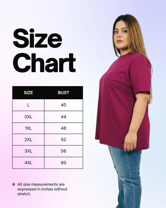 Pluswear Everyday Drop Shoulder A-Line Cotton Tshirt (Berry Pink)