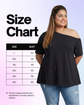 Pluswear Everyday One Shoulder A-Line Cotton Tshirt (Black)
