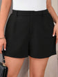 Pluswear Premium Formal High Waisted Shorts (Black)