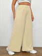 Pluswear Everyday Slip On Pocket Wide Leg High Waisted Pants (Cream)