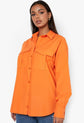 Plus Flap Pocket Oversized Shirt T2389
