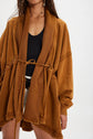 Plus Drawstring Waist Pocket Sweatshirt
