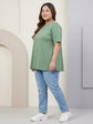Pluswear Everyday Drop Shoulder PolySoft A-Line Tshirt (Hazel Green)