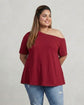 Pluswear Everyday One Shoulder A-Line Cotton Tshirt (Red)