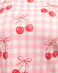 Pluswear Everyday Drop Shoulder Cherry Gingham Print A-Line Tshirt