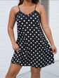 Plus Polka Dot Print Contrast Lace Cami Dress D388