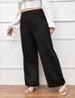 Pluswear Everyday Seam Details Elastic Waist Straight Pants