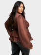 Plus Tiered Chiffon Peplum Top D3325