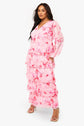 Plus Ruffle Tiered Ruffle Hem Chiffon Maxi Dress D4007