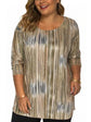 Plus Abstract Print Side Slit Tee T2383