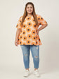 Pluswear Everyday Drop Shoulder Sunflower Yellow Print A-Line Tshirt