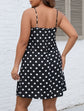 Plus Polka Dot Print Contrast Lace Cami Dress D388