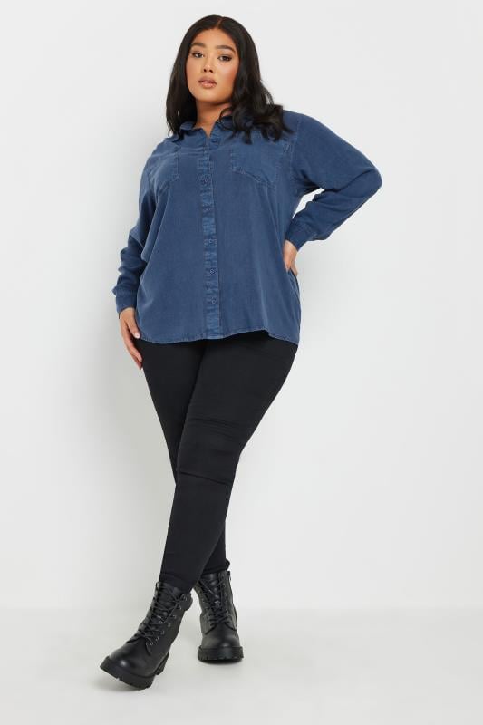 Plus Indigo Blue Pocket Shirt