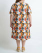 Pluswear Everyday Drop Shoulder Abstract Print Pocket A-Line Tshirt Dress