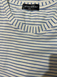 Pluswear Everyday Drop Shoulder A-Line Striped Cotton Tshirt (Blue-White)