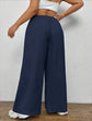 Pluswear Everyday Slip On Pocket Wide Leg High Waisted Pants (Navy Blue)