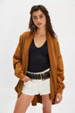 Plus Drawstring Waist Pocket Sweatshirt