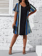 Plus Polka Dot Striped Print Tunic Dress D3023