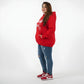 Pluswear Kaleshi Aurat Printed Oversized Pocket Fleece Hoodie (Red)