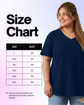Pluswear Everyday V Neck A-Line Cotton Tshirt (Navy Blue)