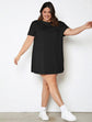 Plus Solid Drop Shoulder Tee Dress D3166