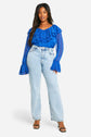 Plus Extreme Ruffle Chiffon Blouse D4009
