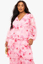 Plus Ruffle Tiered Ruffle Hem Chiffon Maxi Dress D4007