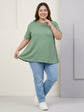 Pluswear Everyday Drop Shoulder PolySoft A-Line Tshirt (Hazel Green)