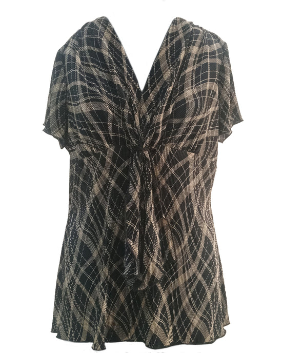 Plus Crinkled Peplum Top T2410