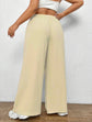 Pluswear Everyday Slip On Pocket Wide Leg High Waisted Pants (Cream)