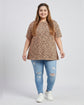 Pluswear Everyday Drop Shoulder Leopard Print A-Line Tshirt