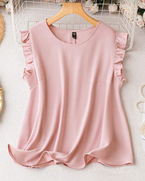 Plus Ruffle Sleeve Blouse T1227