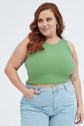 Plus Premium Ribbed Crop Tank Top(Mint Green)