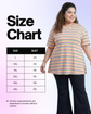 Pluswear Everyday Drop Shoulder A-Line Striped Soft Cotton Tshirt (Vari-Colored)